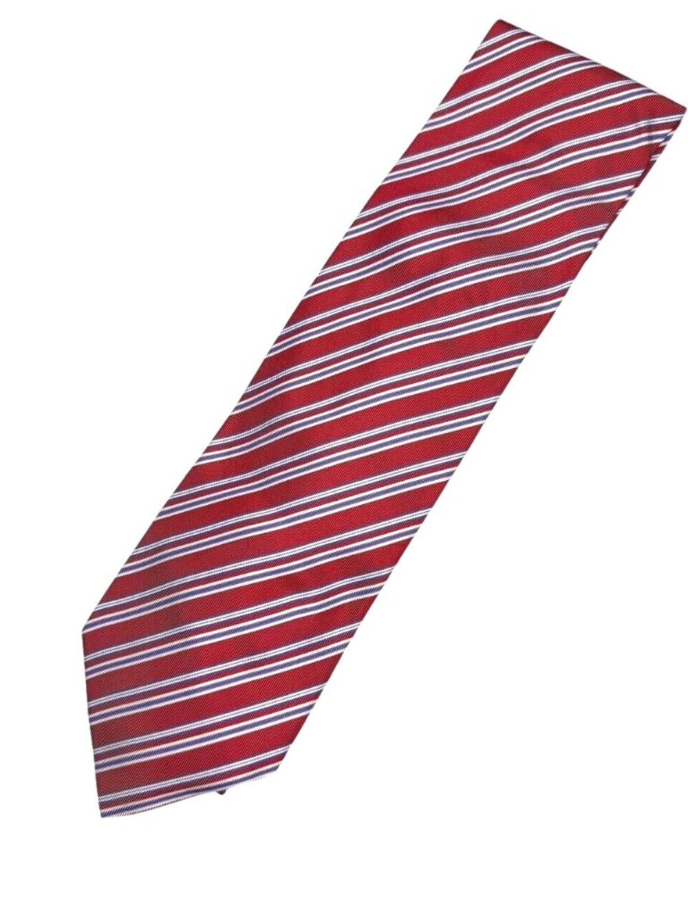 Luigi Borelli Napoli Men's 100% Silk Neck Tie Salmon Pink Striped • Italy